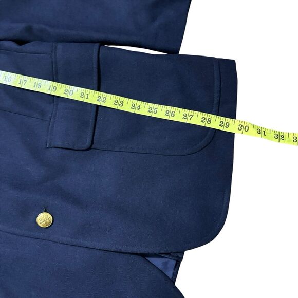 English Manor Men’s 41 R Jacket Blazer 100% Wool Gold Buttons Navy Blue Vintage - Picture 3 of 10